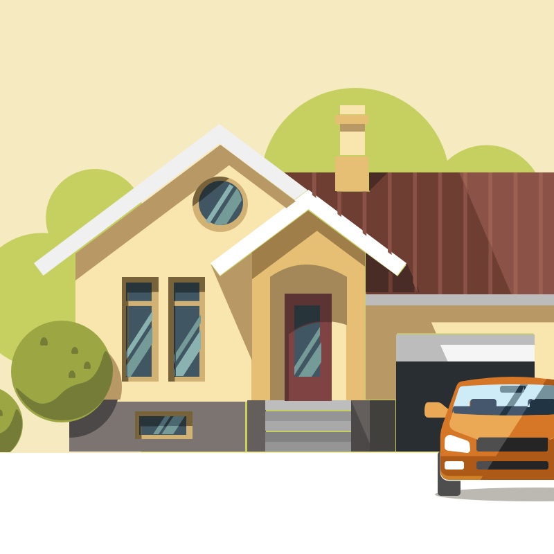 Illustration of a house for website ownership analogy.